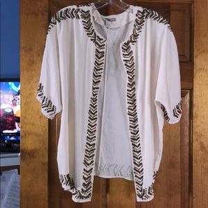 forever 21 kimono pink whith gold studs size M